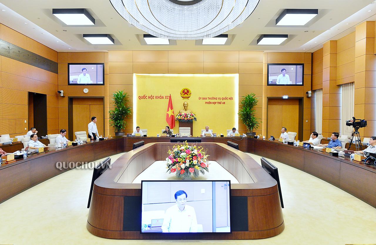 Tại phiên họp thứ 48, Ủy ban Thường vụ Quốc hội đã cho ý kiến về việc chuẩn bị Kỳ họp thứ 10 Quốc hội khóa XIV. Ảnh: Quốc hội