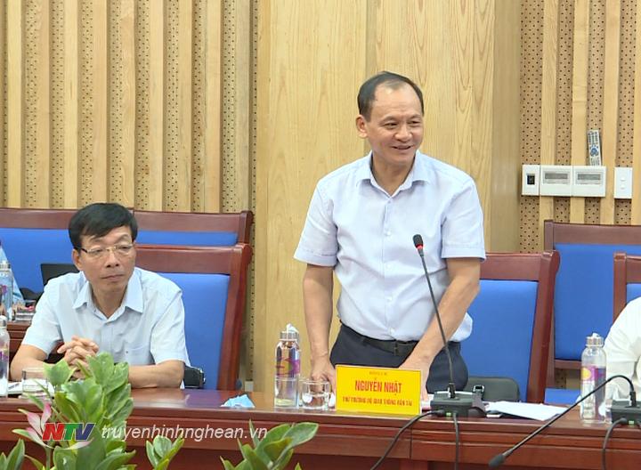 PG88 link Nổhũ Bộ Giao thông Vận tải Nguyễn Nhật phát biểu kết luận buổi làm việc.