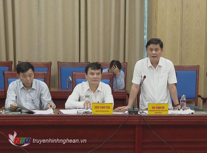 PG88 go Bắn cá UBND tỉnh Thái Thanh Quý phát biểu tại buổi làm việc.