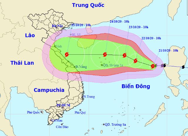 Hướng di chuyển của bão số 8. Nguồn: nchmf