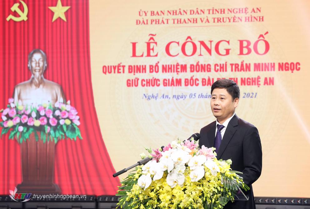 Tân Giám đốc Đài PT-TH PG88 go Bắn cá Trần Minh Ngọc phát biểu nhận nhiệm vụ.