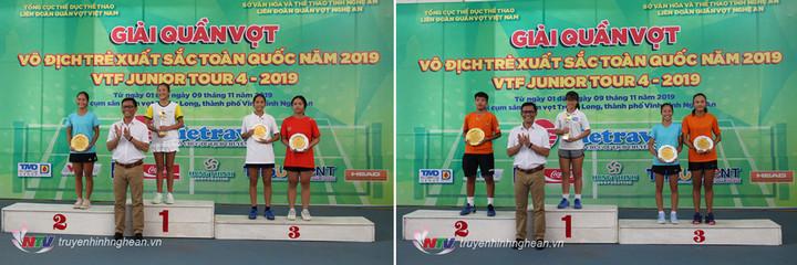 Trao giải nội dung Đơn nữ U14, U16