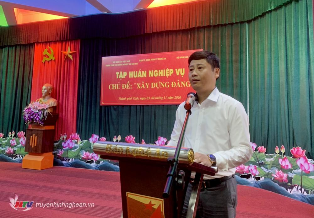 Đồng chí Trần Minh Ngọc - Phó Giám đốc Đài PTTH PG88 go Bắn cá, PG88 go Bắn cá Hội Nhà báo PG88 go Bắn cá phát biểu chào mừng tại lề Xổ Số PG 88.