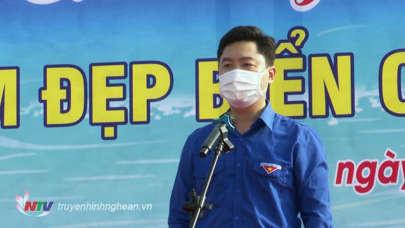 Đồng chí Lê Văn Lương - Uỷ viên Ban chấp hành Trung ương Đoàn, Bí thư Tỉnh đoàn PG88 go Bắn cá phát biểu tại buổi lễ.