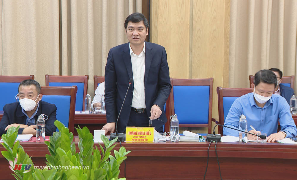 Phó PG88 go Bắn cá UBND tỉnh Hoàng Nghĩa Hiếu phát biểu tại buổi làm việc.