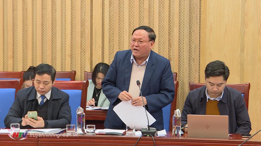 Đại diện Hội cựu chiến binh tỉnh phát biểu tại hội nghị.