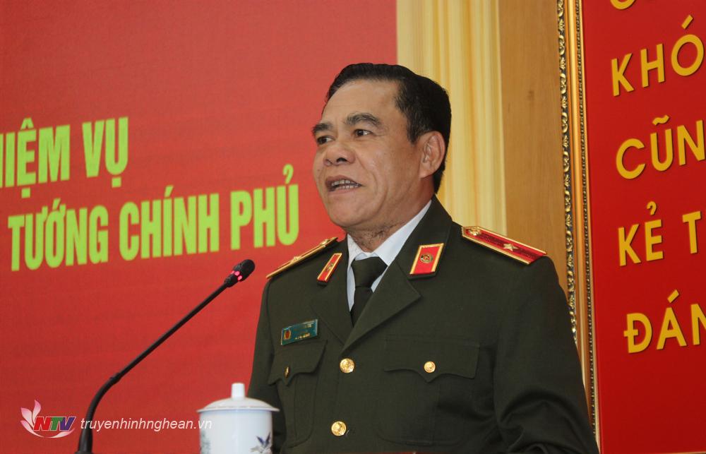 Thiếu tướng Võ Trọng Hải, Giám đốc công an tỉnh PG88 go Bắn cá phát biểu tại hội nghị.