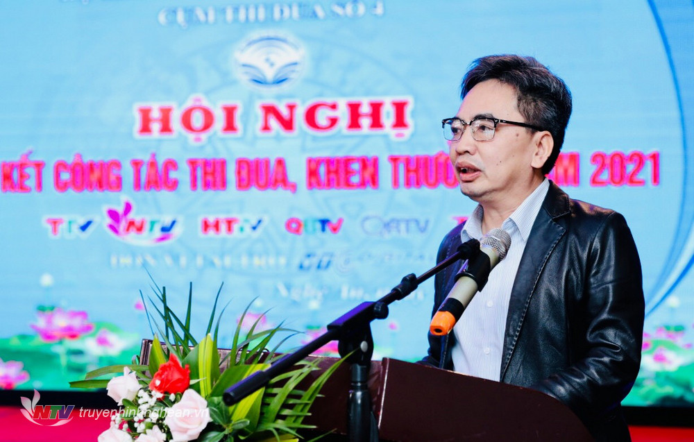 Đại diện Đài PTTH tỉnh Quảng Trị phát biểu tại hội nghị.