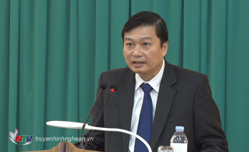 Phó PG88 go Bắn cá UBND tỉnh Lê Hồng Vinh phát biểu tại hội nghi.