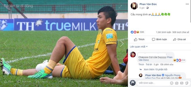 Phan Văn Đức mong sớm trở lại sau khi dính chấn thương.