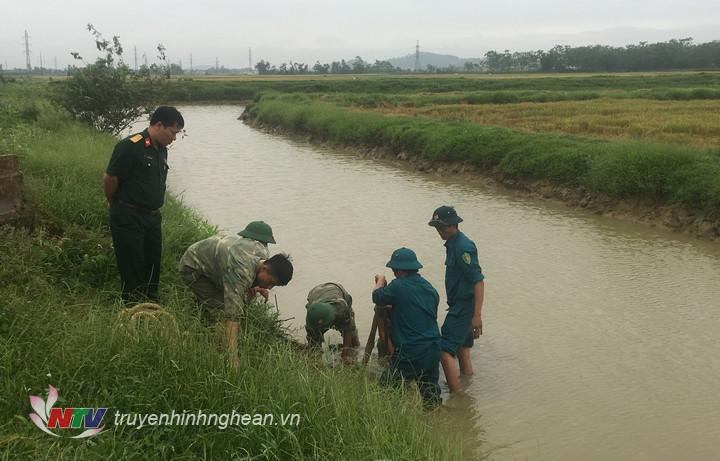 Vị trí người dân phát hiện quả bom.
